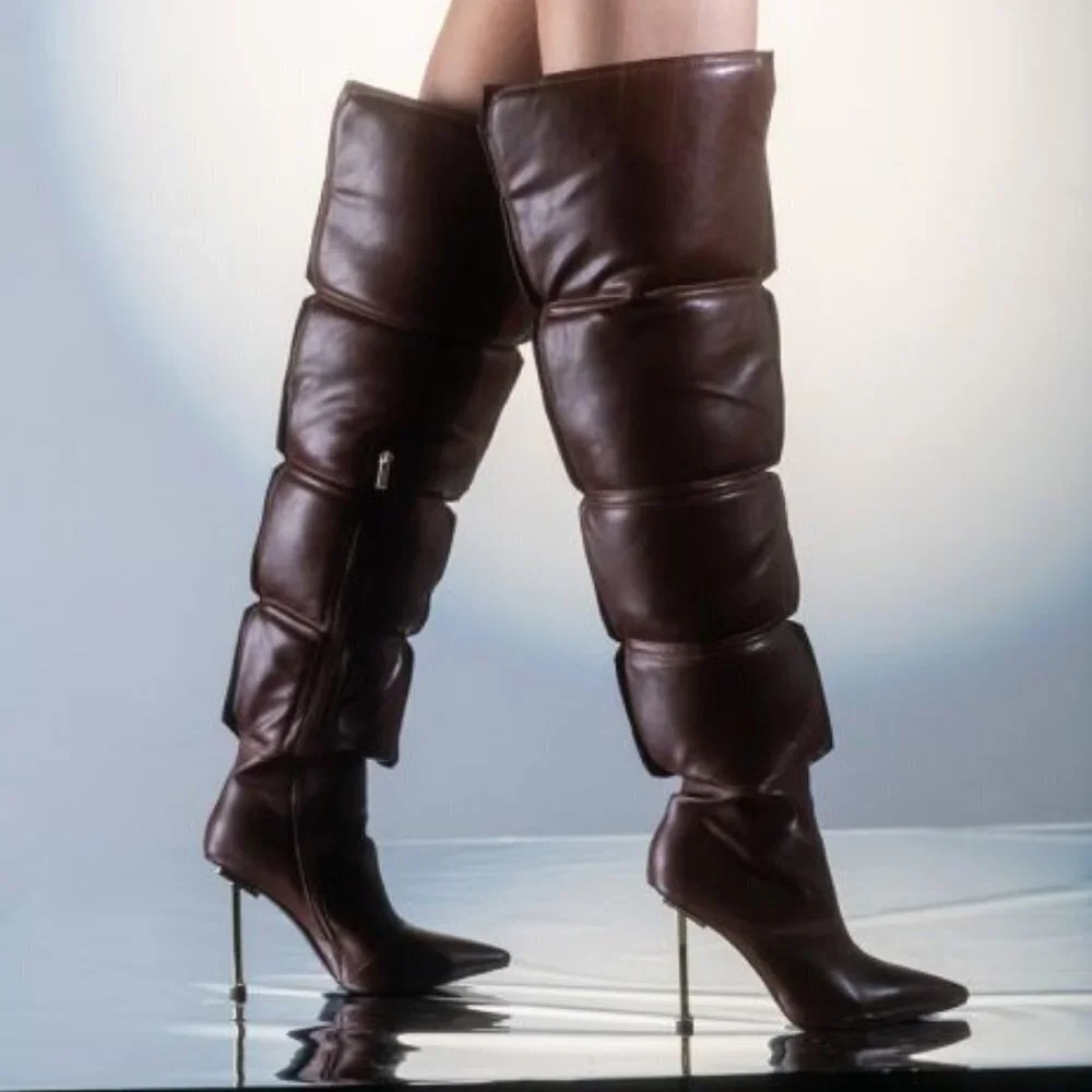 AZALEA WANG NOT YOUR AVERAGE STILETTO BOOT IN BROWN
